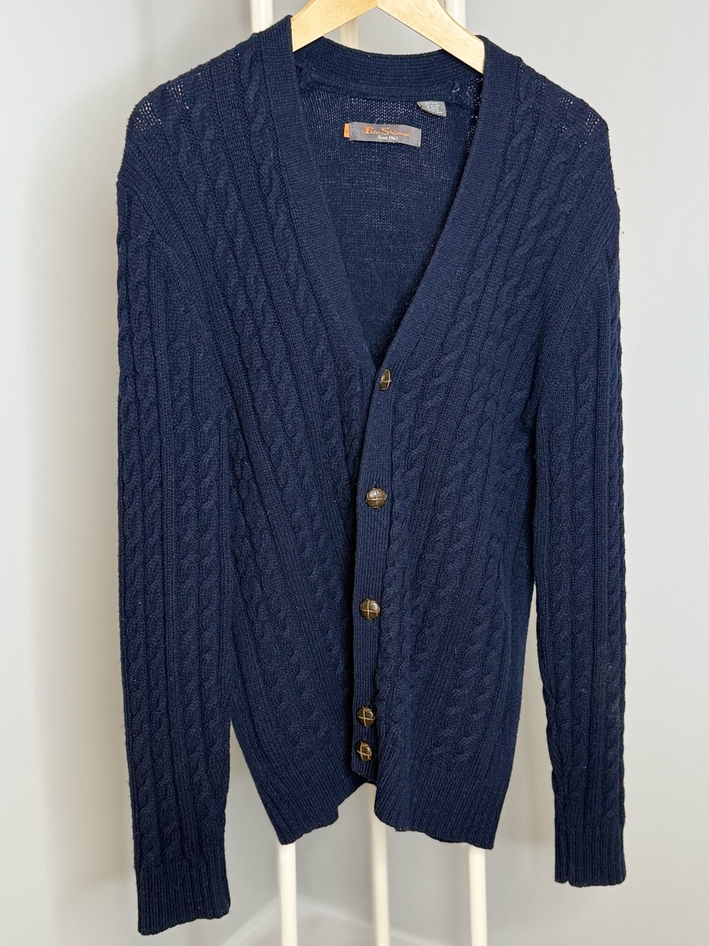 Ben Sherman Navy Cable-Knit Men's Cardigan